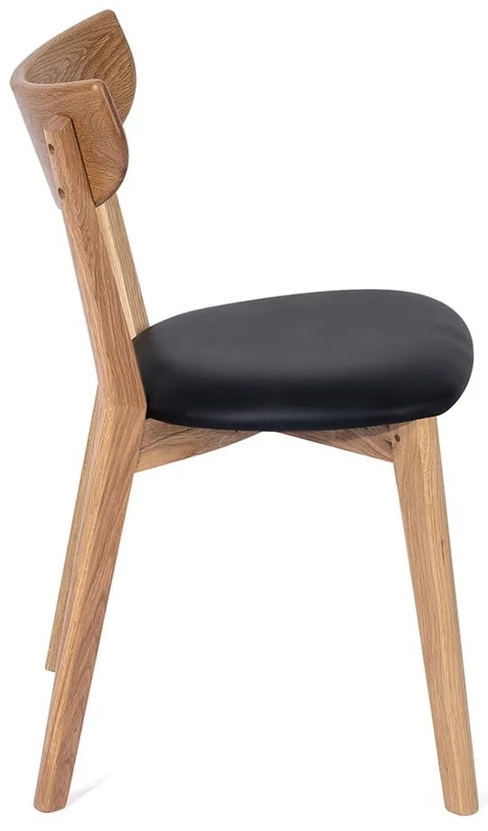 Sedia da pranzo in rovere con seduta nera Arch - Bonami Essentials