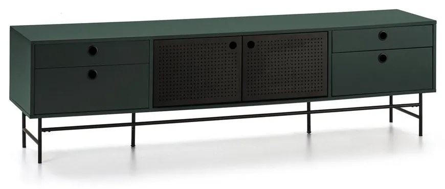 Tavolo TV nero e verde Punto - Teulat