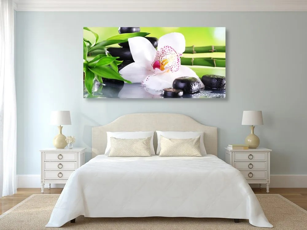 Stampa su tela – Orchidea con tema giapponese