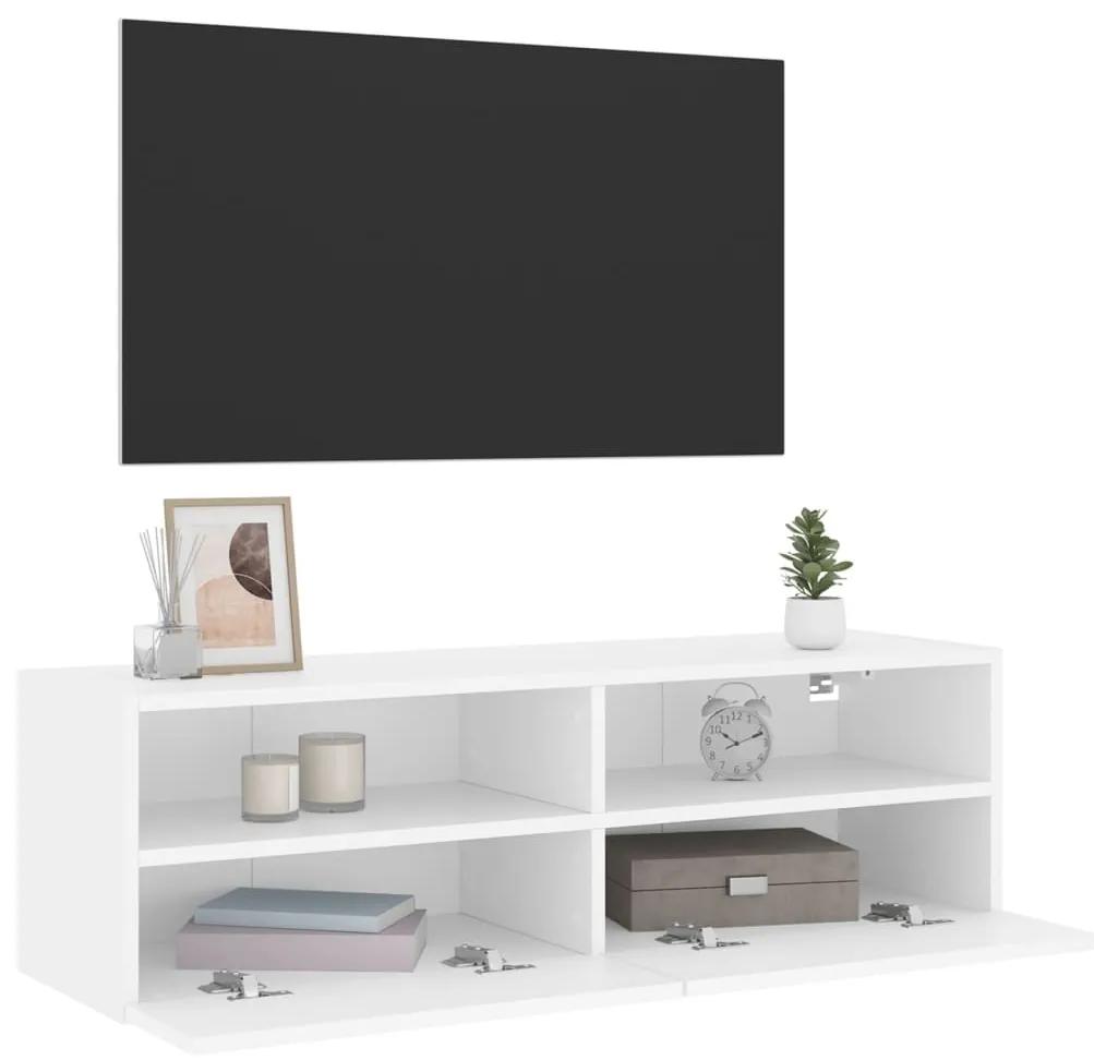 Mobile TV a Parete Bianco 100x30x30 cm in Legno Multistrato