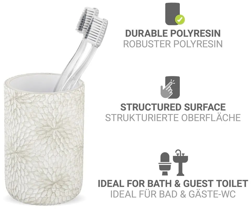 Portaspazzolino bianco/dorato in poliresina Montalfano – Wenko