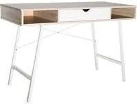 Gisele - scrivania in legno e metallo con cassetto + 2 vani - 120x48x76 cm