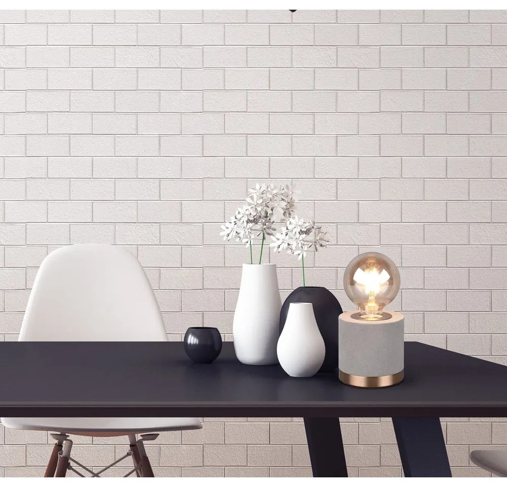 Lampada da tavolo grigia in velluto (altezza totale 11 cm) Judy – Trio