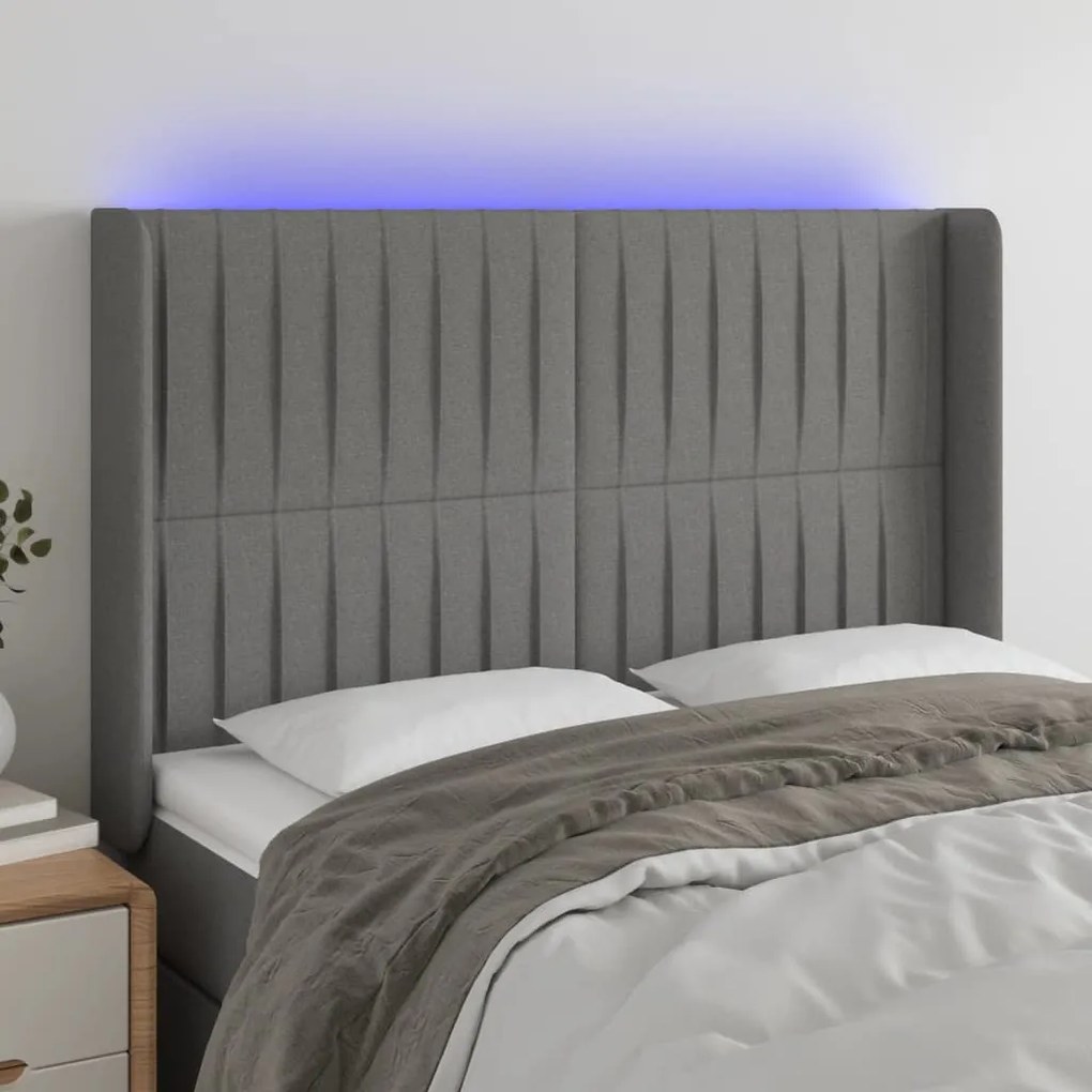 Testiera A Led Grigioscuro 147x16x118/128cm İntessuto /