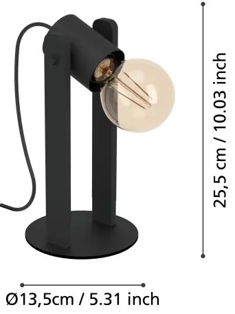 Eglo 43849 - Lampada da tavolo PLIMSOLL 1xE27/15W/230V