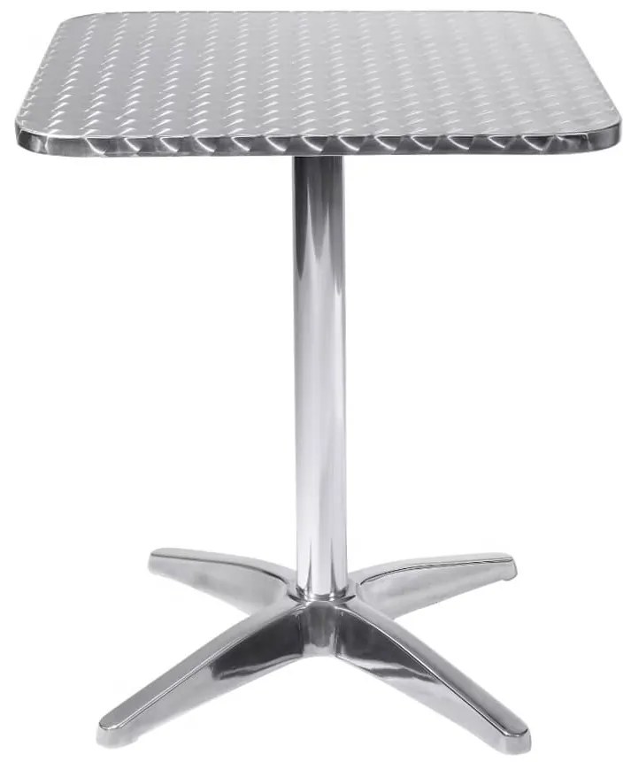 tavolo quadrato a colonna in acciaio e alluminio waterproof