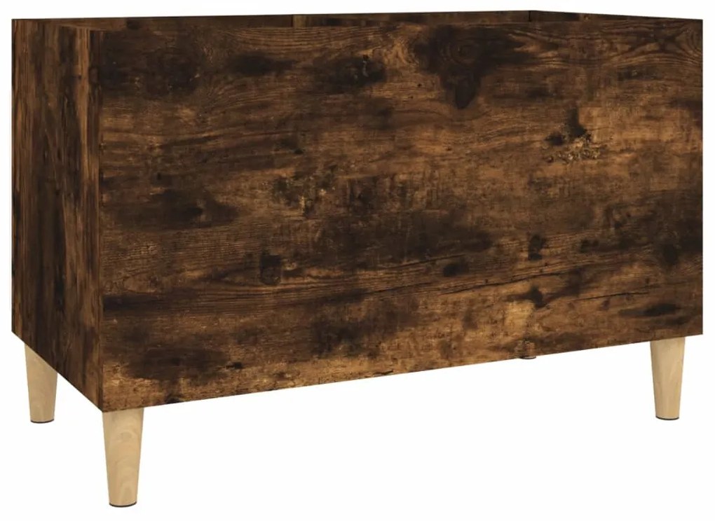 Mobile porta dischi rovere fumo 74,5x38x48 cm legno multistrato