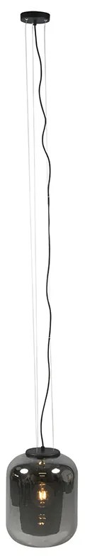 Lampada a sospensione intelligente nera con vetro fumé incl. WiFi A60 - Bliss