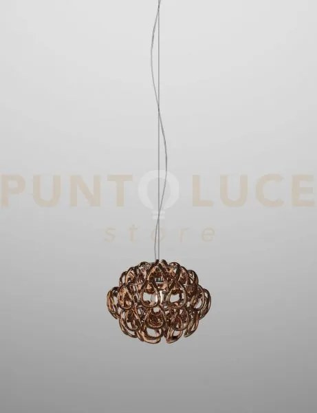 Giogali sospensione 35 cristallo rame e cromo lucido 1 luce attacco...