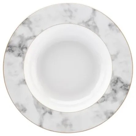 Set da tavola 24 pezzi in porcellana, bianco/grigio