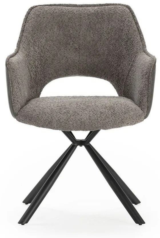 Set di sedie da pranzo grigia in imbottito con braccioli 2 pz Mariel – Marckeric