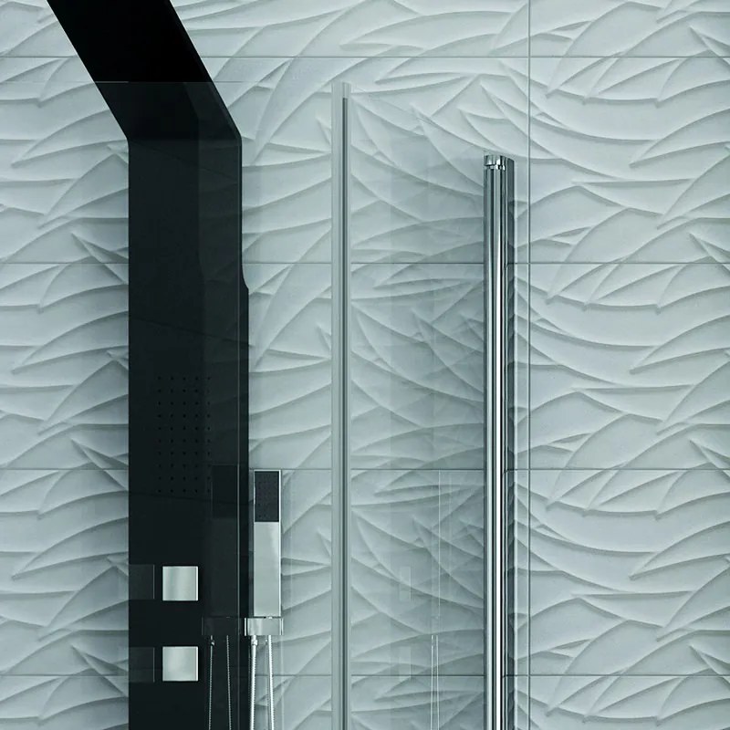 Box doccia angolare 90x90 due ante battenti finitura cromo | KS2800 - KAMALU