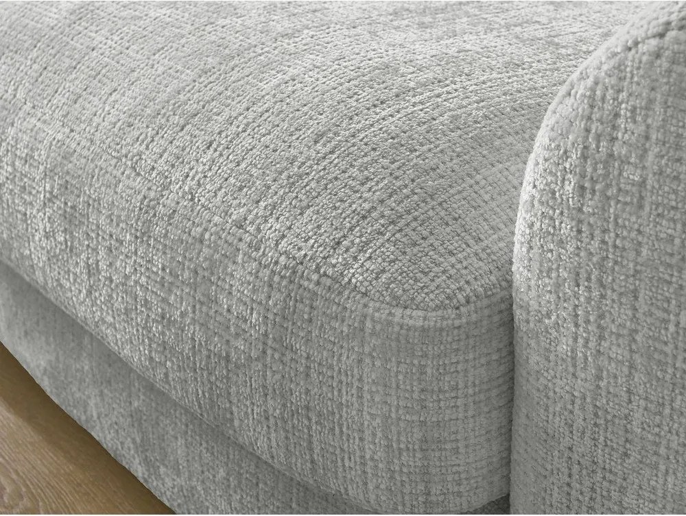 Divano angolare grigio chiaro (con penisola a sinistra/con chaise lounge) con rivestimento in ciniglia Leonore – Bobochic Paris