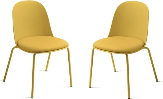 Sedia in polipropilene Giallo con seduta in ecopelle LETE 2 sedie