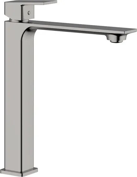 Rubinetto per lavabo getto aerato Axum nichel spazzolato satinato OTTONE MELODA H 29 cm con piletta
