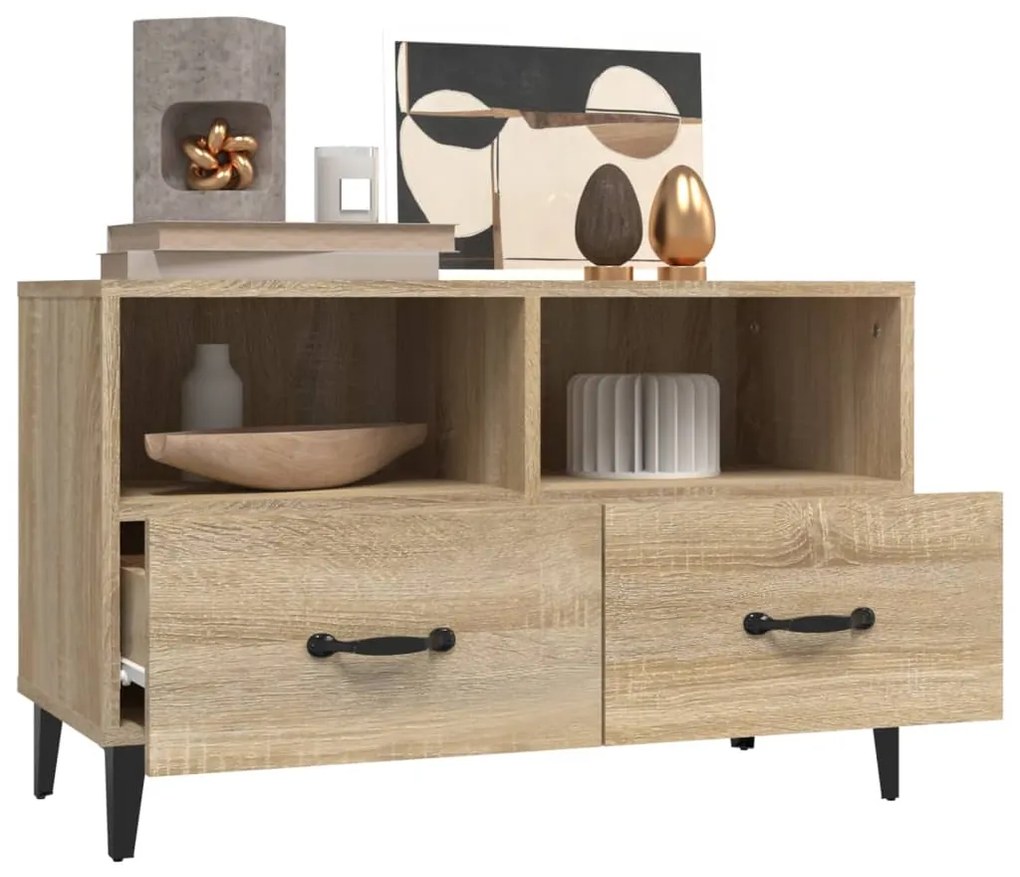 Mobile per tv rovere sonoma 80x36x50 cm legno multistrato