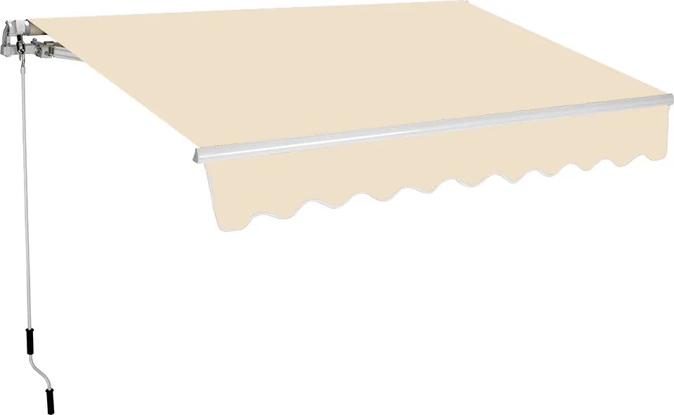Tenda da Sole Barra Quadra 200x250 cm Tessuto in Poliestere Beige Unito...