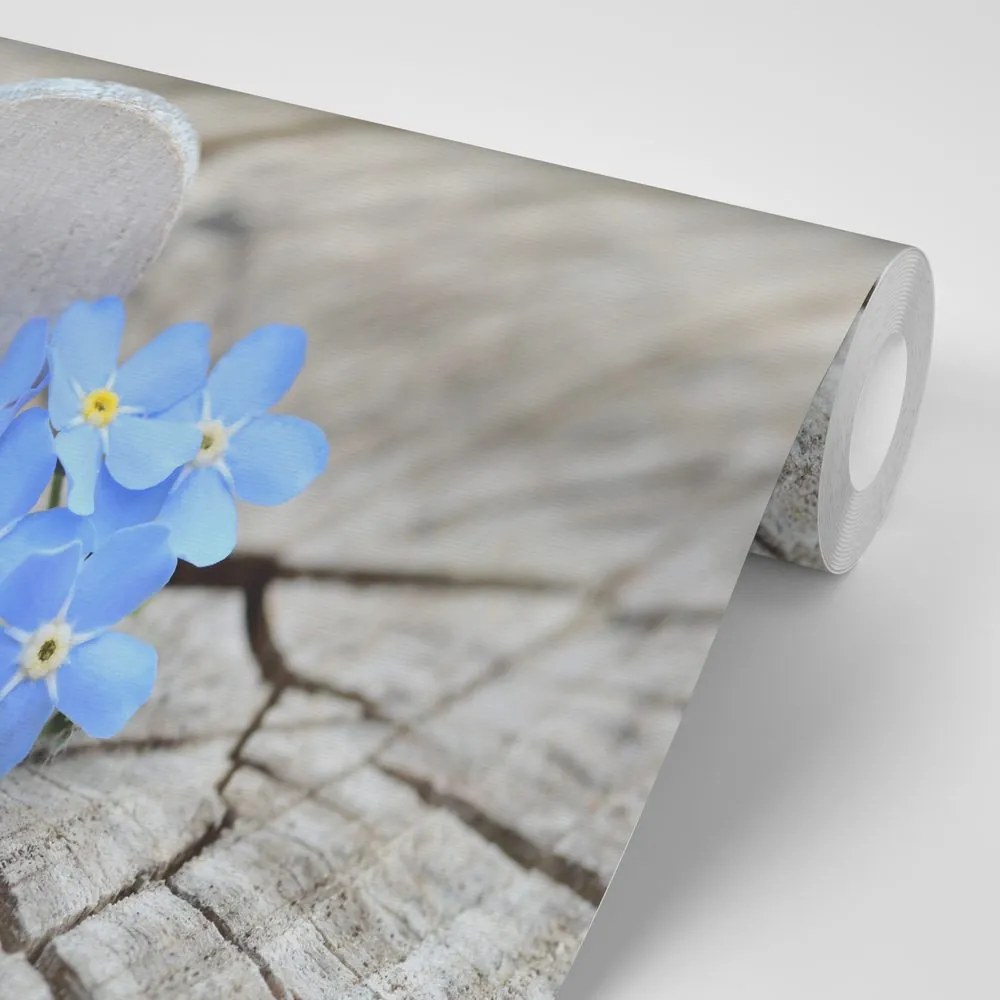 Fotomurale – Cuore su legno antico