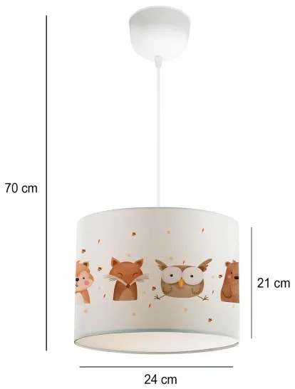 Lampadario per cameretta CANDY 1xE27/40W/230V bianco/marrone