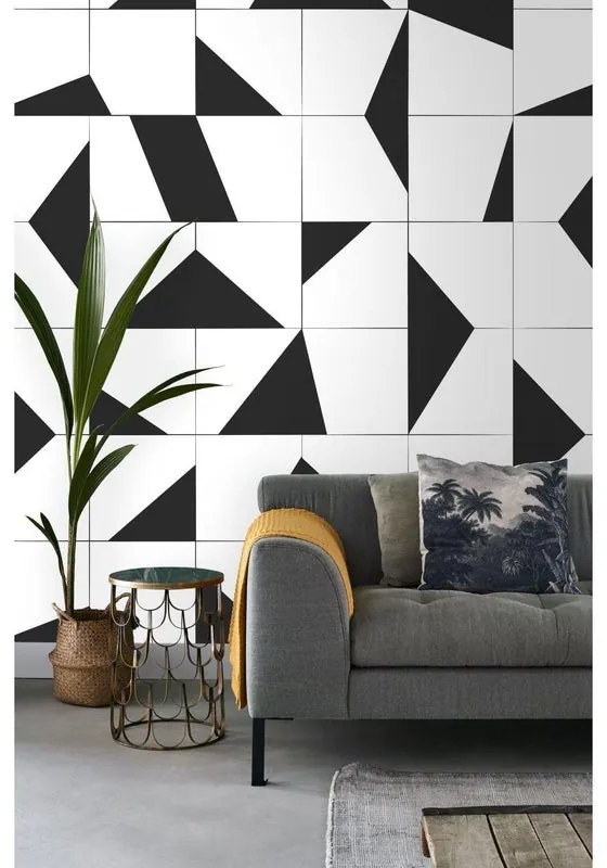 Fotomurale ESTA Piastrella, nero e bianco 186X280 cm