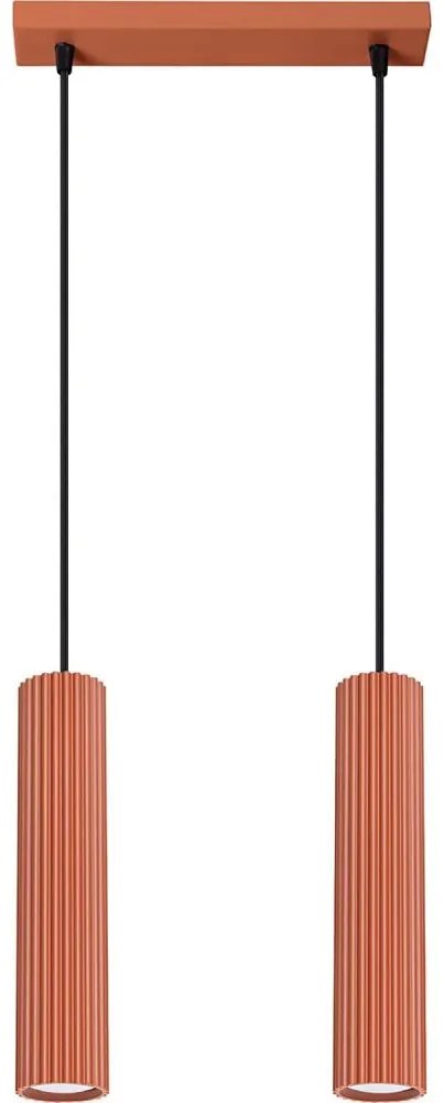 Sollux SL.1631 - Lampadario a sospensione con filo KARBON 2xGU10/10W/230V rosso
