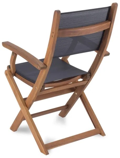 Fieldmann - Sedia da giardino pieghevole in acacia