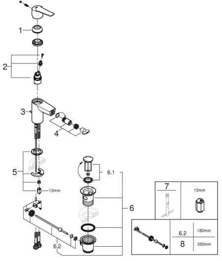 GROHE 325602432 - Miscelatore per bidet START, misura S, nero