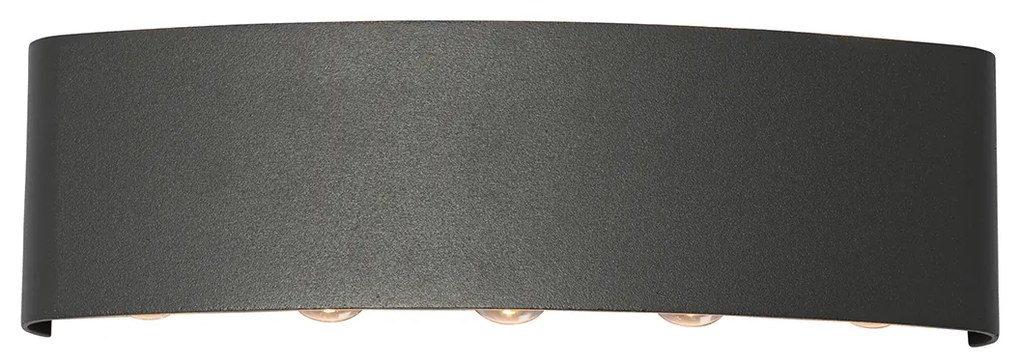 Lampada da parete per esterni grigio scuro con LED 10 luci IP54 - Silly