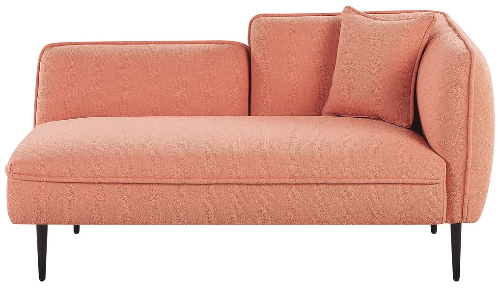 Chaise longue destra bouclé rosa pesca CHEVANNES Beliani
