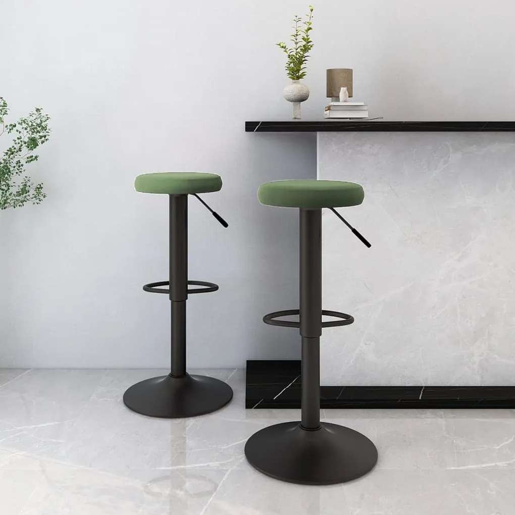 Sgabelli Da Bar 2 Pz Verde Scuro İn Velluto /