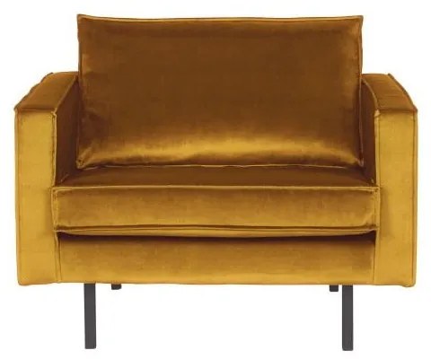 Poltrona in velluto giallo Rodeo - BePureHome