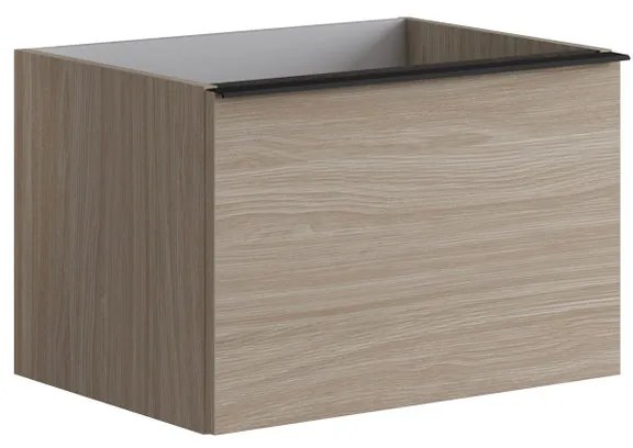 Mobile sottolavabo e lavabo Pixel olmo rousseau/grigio carbone L 80 x H 40 cm 1 vasca 1 cassetto