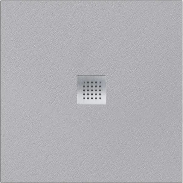 Piatto doccia SANYCCES in resina Strato grigio L 90 x L 90 x H 2.4 cm opaco effetto pietra