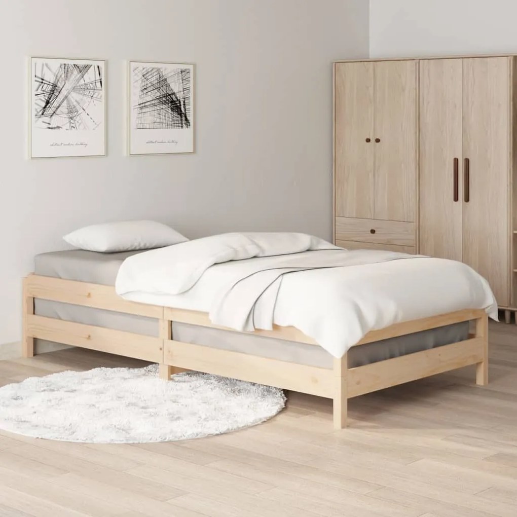 Letto impilabile 75x190 cm in legno massello di pino