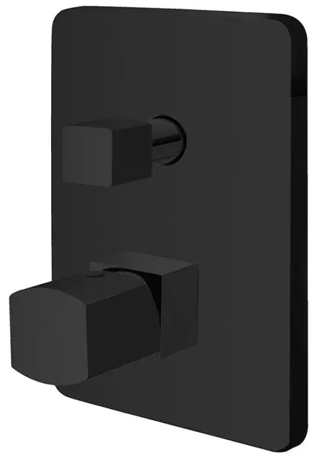 Set doccia da incasso con soffione a sbalzo 22x50 cm nero opaco Lotus