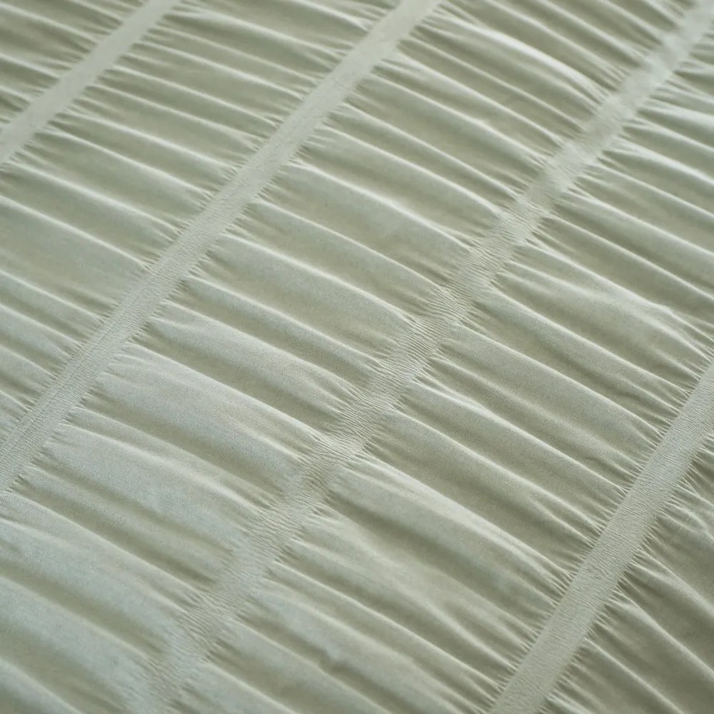Set copripiumino e federa verde chiaro in crêpe per letto matrimoniale e per letto esteso 230x220 cm Seersucker – Catherine Lansfield