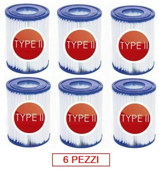 Bestway - Kit 6 pezzi 58094 Cartuccia filtro tipo ii per pompe da 2006/3028 Lt/h