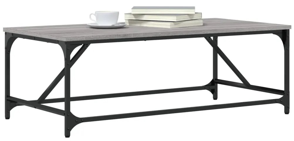 Tavolino da salotto grigio sonoma 100x50x35cm legno multistrato