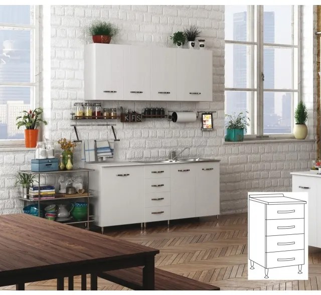 KIT CUCINA BASE 4C.CM.40X50X85H BIANCO