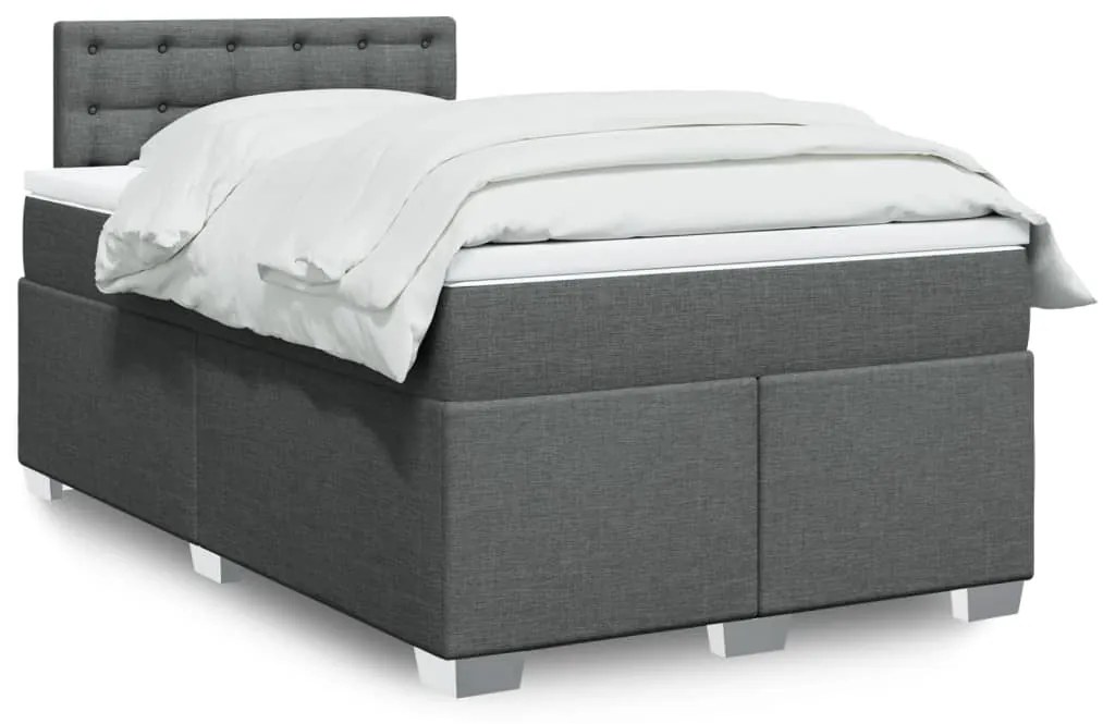 Giroletto A Molle Con Materasso Grigio Scuro 120x200 Cm Tessuto /