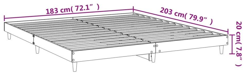 Giroletto Grigio Sonoma 180x200 cm in Legno Multistrato