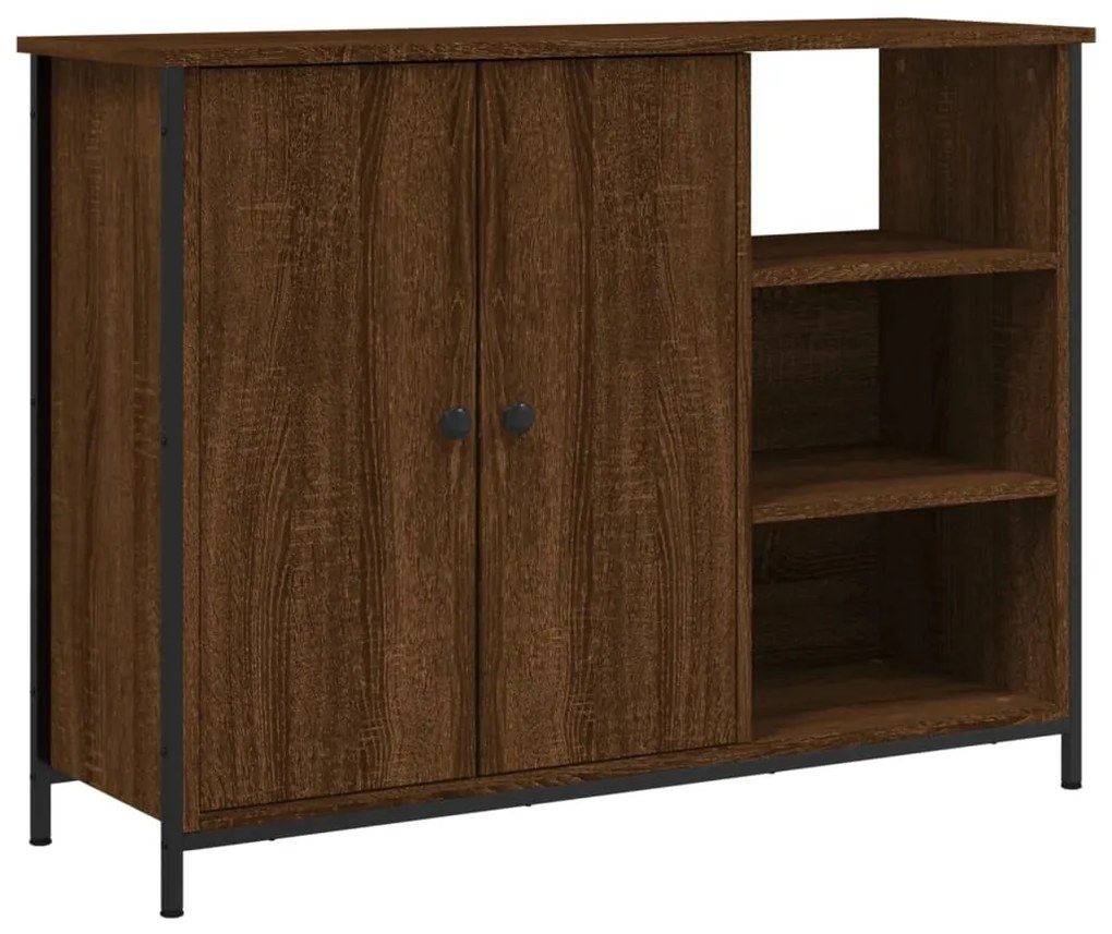 Credenza rovere marrone 100x33x75 cm in legno multistrato