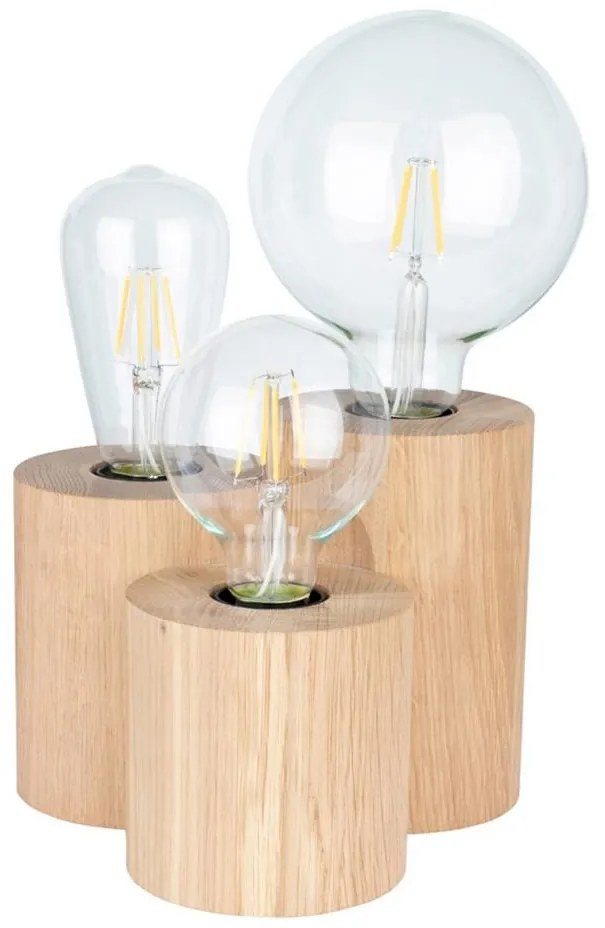 Spot-Light 2266374 - Lampada da tavolo VINCENT 3xE27/15W/230V in rovere