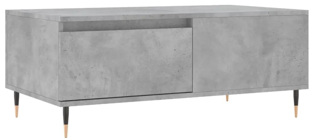 Tavolino salotto grigio cemento 90x50x36,5 cm legno multistrato