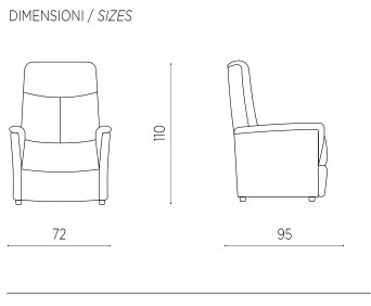 Poltrona recliner in nabuk con alzapersona elettrico AVANA TORTORA