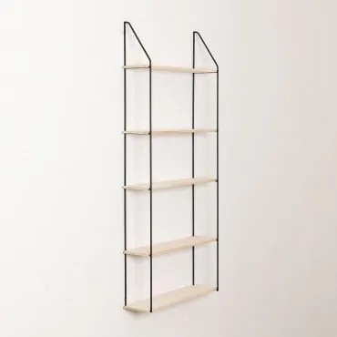 Libreria Da Parete ↔︎ 65 Cm In Legno E Acciaio Arison Ripiano 5 Ripiani - Sklum