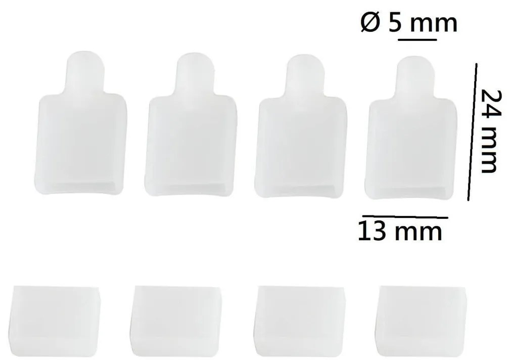 Copertura in silicone Cavo di Alimentazione per Striscia 220V senza Raddrizzatore (Cf. 4pz)