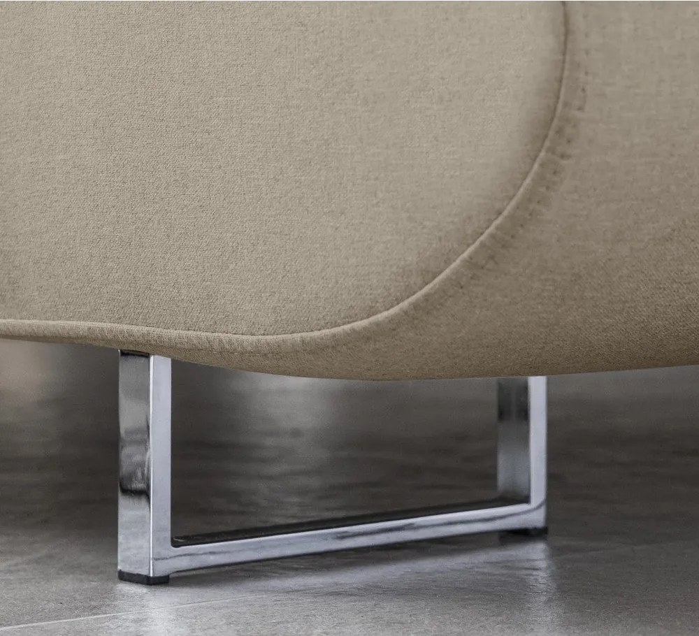 Divano angolare beige allungabile/con contenitore (con penisola a destra/a L) Anton – ELTAP