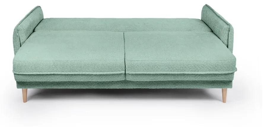 Divano letto verde in tessuto bouclé 215 cm Patti - Bonami Selection