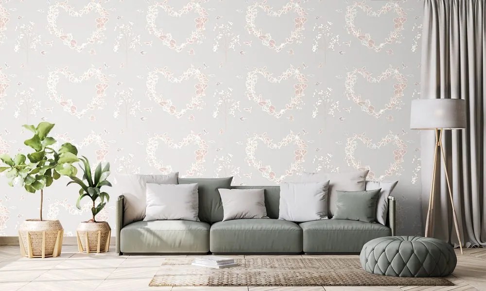Carta da parati – Cuore popolare con tocco primaverile